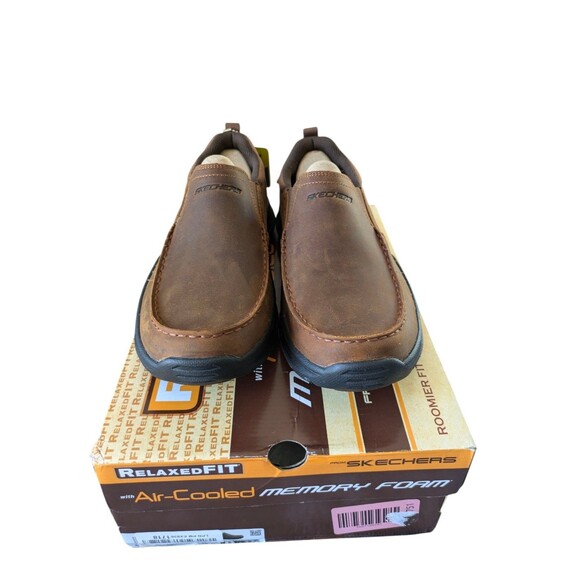 Skechers Expended Seveno Dark Brown Slip-on Shoes Mens Sz 8.5 Loafers - Picture 3 of 7